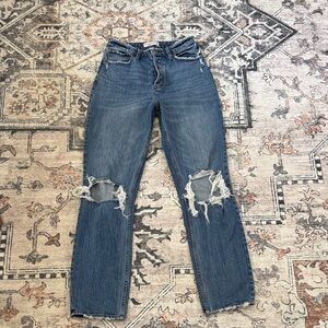 Abercrombie & Fitch Distressed Dad High Rise Jeans